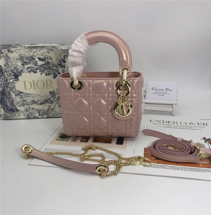 MINI LADY Dior BAG Pink Cannage Lambskin Gold Hardware mid