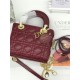 MINI LADY Dior BAG Burgundy Cannage Lambskin Gold Hardware mid