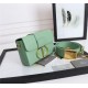 30 MONTAIGNE BOX BAG Enamel Buckle Calfskin Green High