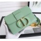 30 MONTAIGNE BOX BAG Enamel Buckle Calfskin Green High