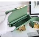 30 MONTAIGNE BOX BAG Enamel Buckle Calfskin Green High