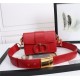 30 MONTAIGNE BOX BAG Enamel Buckle Calfskin Red High