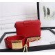 30 MONTAIGNE BOX BAG Enamel Buckle Calfskin Red High