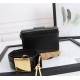 30 MONTAIGNE BOX BAG Enamel Buckle Calfskin Black High