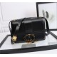 30 MONTAIGNE BAG Enamel Buckle Calfskin Black High