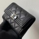 BOY Chanel CARD HOLDER Lambskin & Anti Silver-Tone Metal Black High