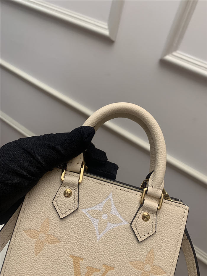 Louis Vuitton PETIT SAC PLAT Monogram Empreinte Cream / Saffron High