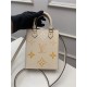 Louis Vuitton PETIT SAC PLAT Monogram Empreinte Cream / Saffron High