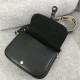 LARGE Dior BOBBY BAG Black Box Calfskin with Blue Dior Oblique Embroidered Strap mid