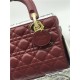 SMALL LADY Dior MY ABCDior BAG Cannage Lambskin Burgundy Gold Hardware Mid