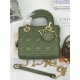 MINI LADY Dior BAG Green Cannage Lambskin Gold Hardware mid