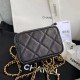 Chanel Small Vanity with Chain Grained Calfskin & Gold-Tone Metal Black High