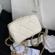 Chanel Small Vanity with Chain Grained Calfskin & Gold-Tone Metal White High