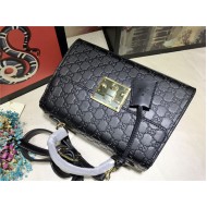 Gucci Padlock GG Supreme top handle bag Black Mid