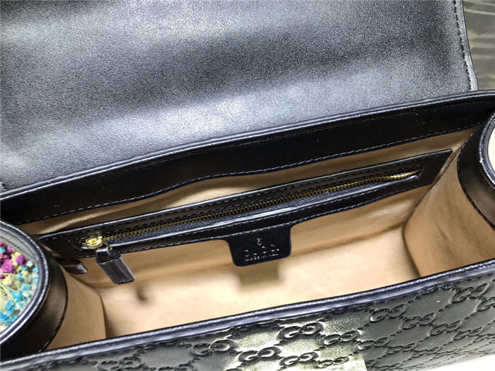 Gucci Padlock GG Supreme top handle bag Black Mid