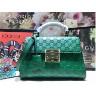 Gucci Padlock GG Supreme top handle bag Green Mid