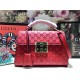 Gucci Padlock GG Supreme top handle bag Red Mid