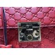 Gucci Padlock GG Supreme top handle bag Red Mid