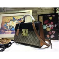 Gucci Padlock GG Supreme top handle bag GG-Black Mid