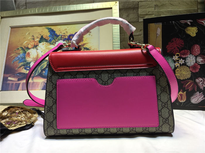 Gucci Padlock GG Supreme top handle bag GG-Red Mid