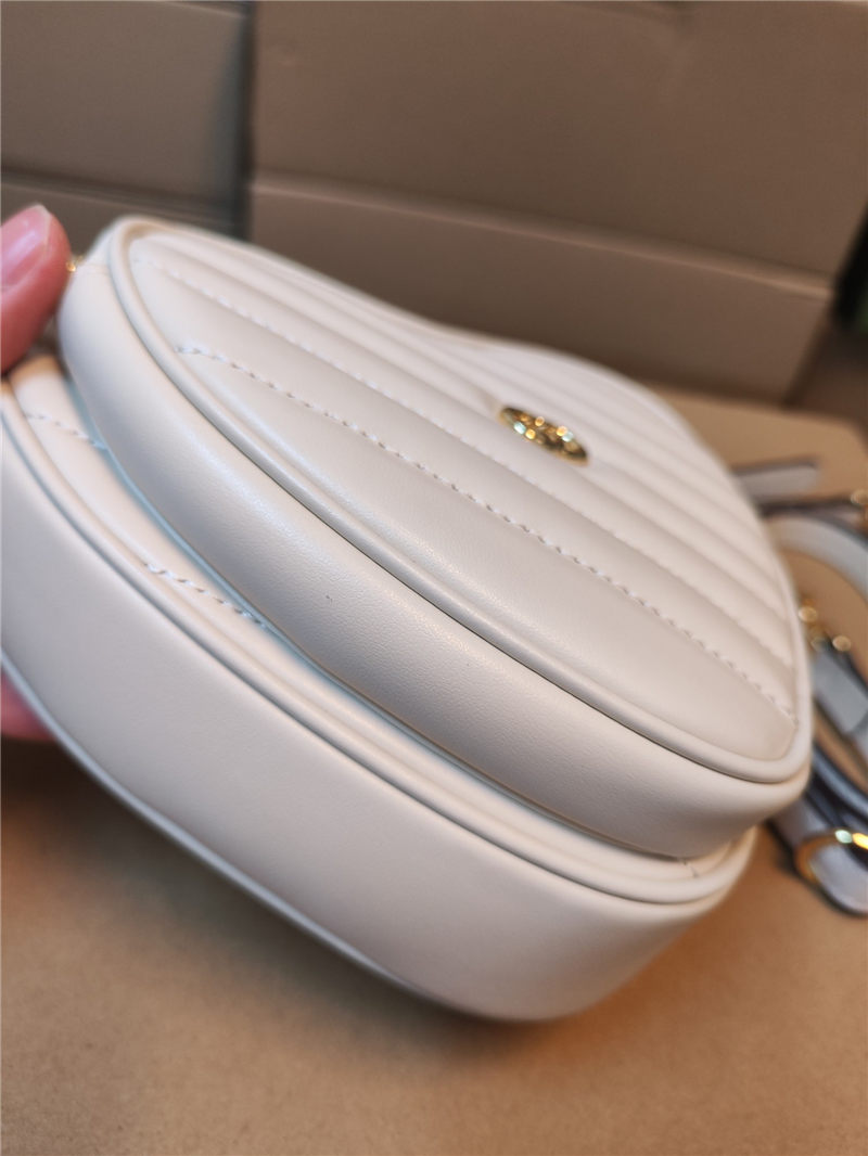 Gucci INTERLOCKING G MINI HEART SHOULDER BAG 751628 White High