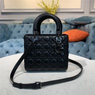 MEDIUM LADY Dior BAG Cannage Lambskin Pewter Metal High