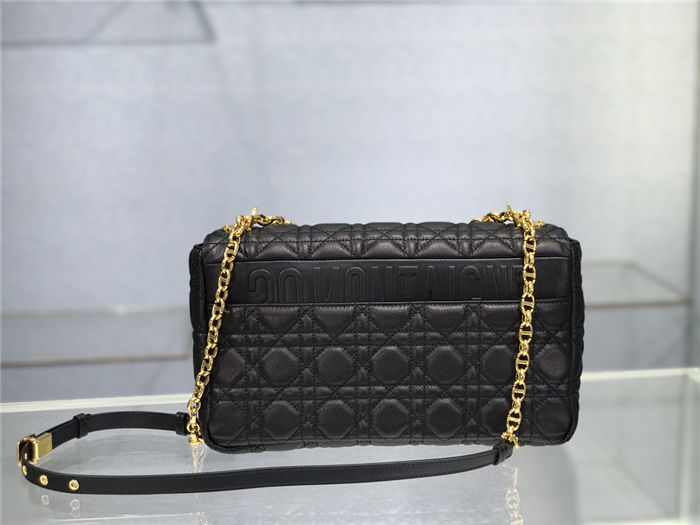 Dior LARGE CARO BAG Calfskin Black Mid