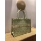 MEDIUM Dior BOOK TOTE Toile de Jouy Reverse Embroidery Green Mid