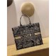 LARGE Dior BOOK TOTE Toile de Jouy Reverse Embroidery Black Mid