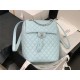 Chanel Large Backpack Lambskin 91122 Silver-Metal Blue High