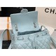 Chanel Large Backpack Lambskin 91122 Silver-Metal Blue High