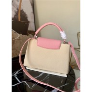 Louis Vuitton CAPUCINES MM Taurillon Beige/Pink M55910 High