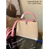 Louis Vuitton CAPUCINES BB Taurillon Beige/Pink M55910 High