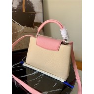 Louis Vuitton CAPUCINES BB Taurillon Beige/Pink M55910 High