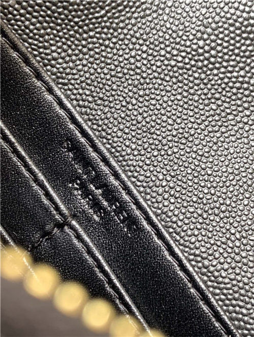 CASSANDRE SAINT LAURENT MATELASSÉ ENVELOPE CHAIN WALLET IN GRAIN DE POUDRE EMBOSSED LEATHER Mid