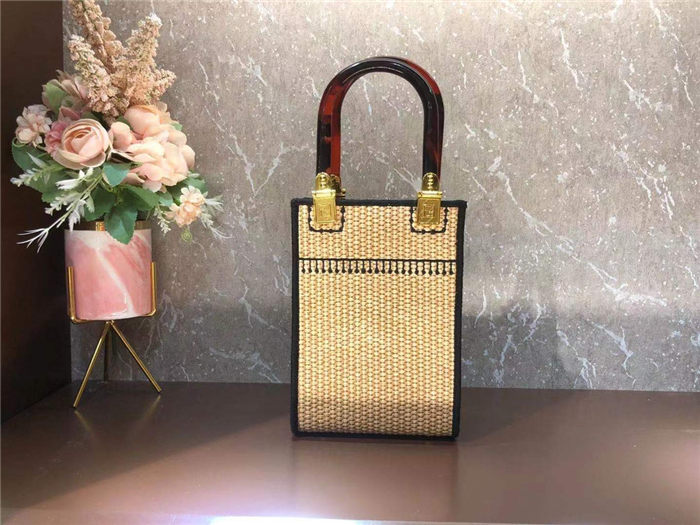 Fendi MINI SUNSHINE SHOPPER Straw Beige-I Mid