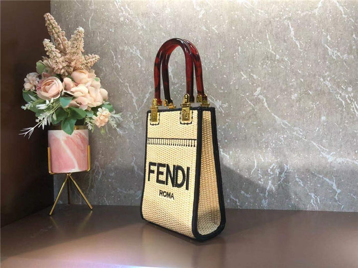 Fendi MINI SUNSHINE SHOPPER Straw Beige-II Mid