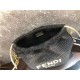 Fendi PACK SMALL POUCH Raffia Black Mid