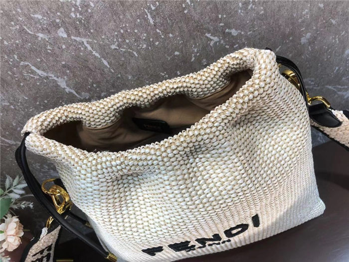 Fendi PACK SMALL POUCH Raffia Off-white Mid