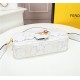 Fendi BAGUETTE Embroidered Patent White Mid