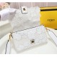 Fendi BAGUETTE Embroidered Patent White Mid