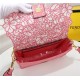 Fendi BAGUETTE Embroidered Patent Pink Mid