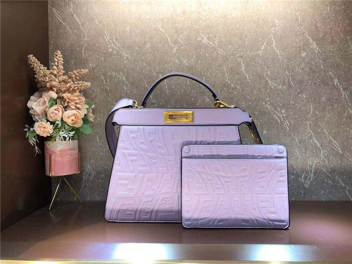 Fendi PEEKABOO ISEEU MEDIUM Embossed Lilac Mid