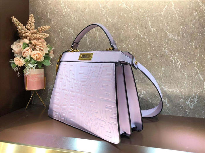 Fendi PEEKABOO ISEEU MEDIUM Embossed Lilac Mid