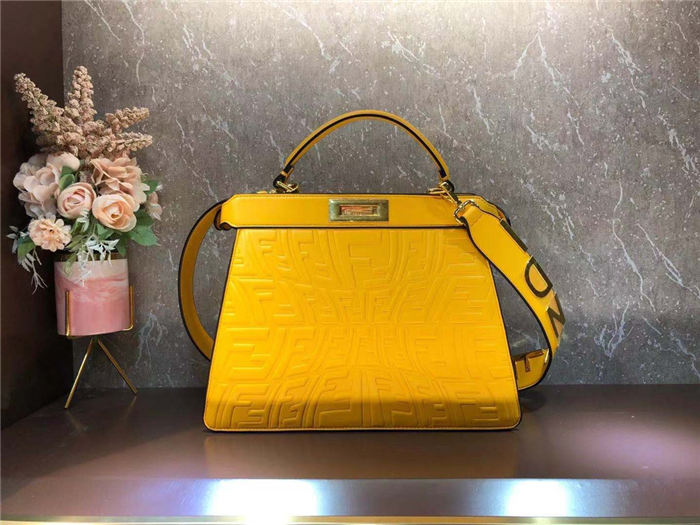 Fendi PEEKABOO ISEEU MEDIUM Embossed Yellow Mid