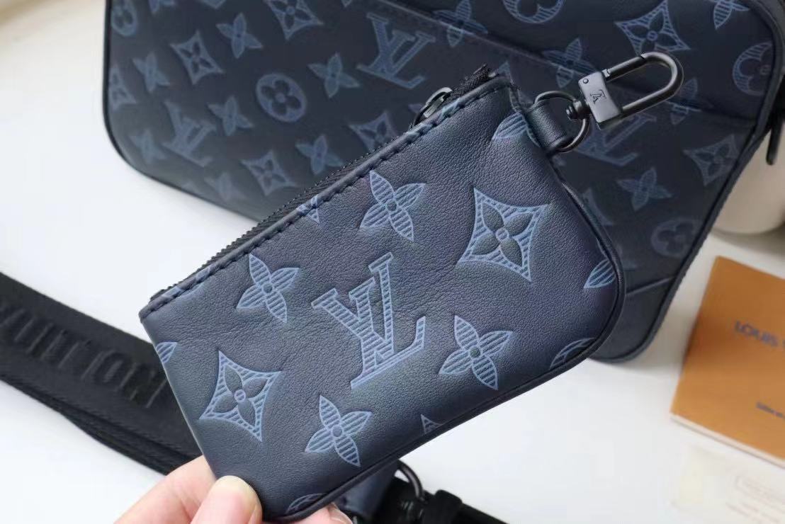 Louis Vuitton DUO MESSENGER Monogram Shadow Navy Blue M45730 High