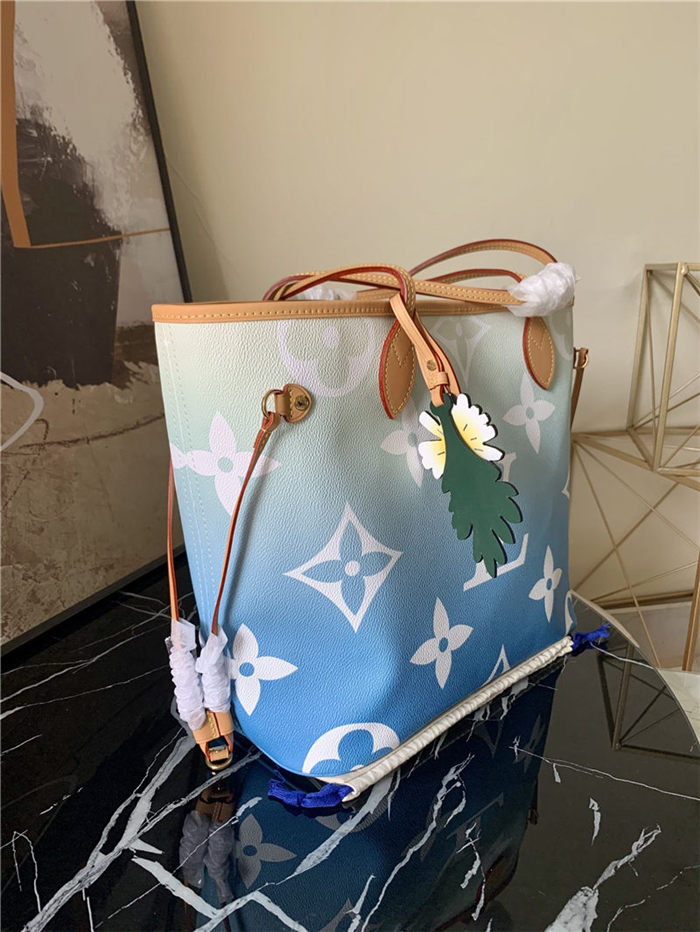 Louis Vuitton NEVERFULL MM Monogram Giant Blue M45678 High