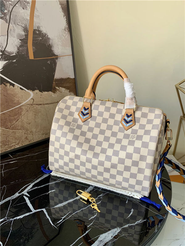 Louis Vuitton SPEEDY BANDOULIÈRE 30 Damier Azur coated canvas Blue N50054 High