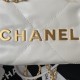 Chanel 22 MINI HANDBAG Shiny Calfskin White & Gold-Tone Metal AS3980 High