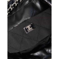 Chanel 22 MINI HANDBAG Shiny Calfskin Black & Silver-Tone Metal AS3980 High